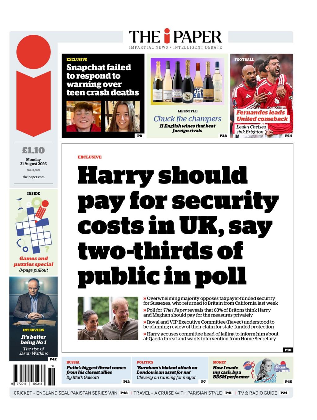 Front page sample for 2026-08-31