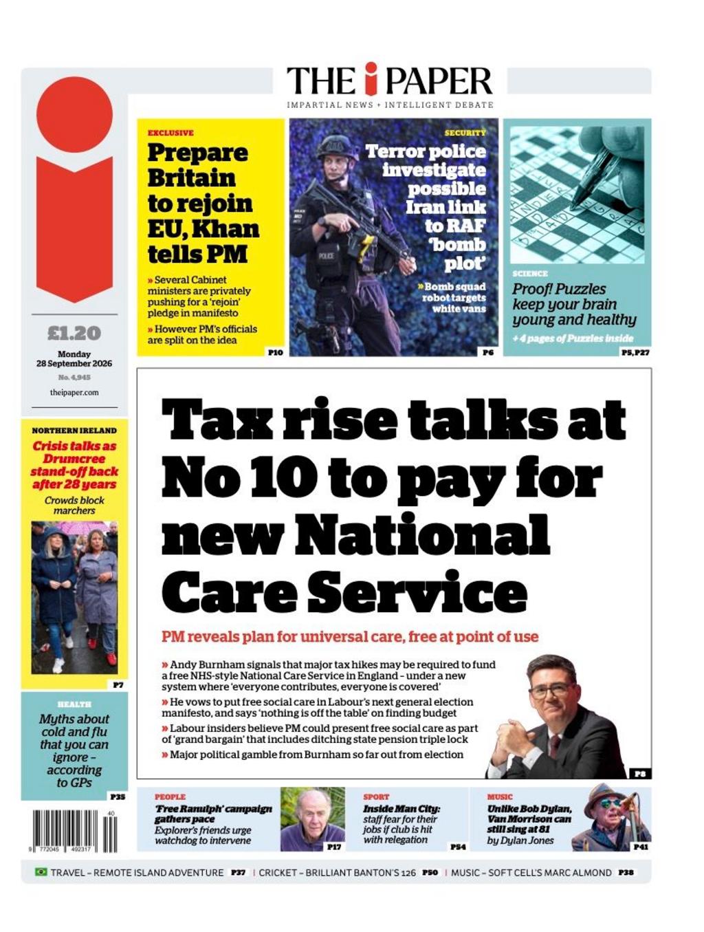 Front page sample for 2026-09-28